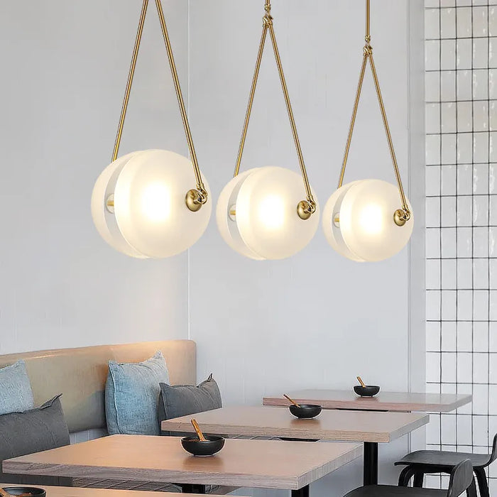 Suspension LED Blanche en Verre Lait