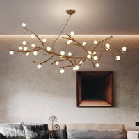 Lustre LED Branche de Bois: Design Moderne