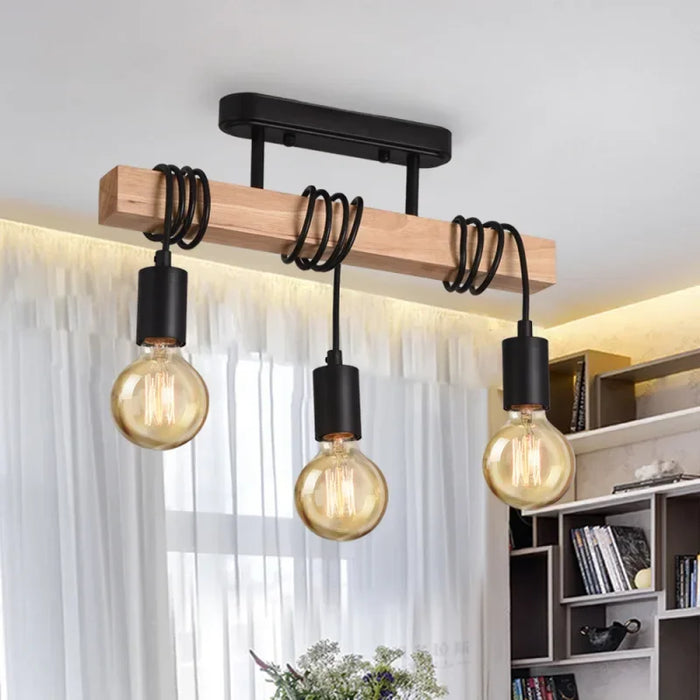 Suspension Double Usage en Bois Art Américain Rétro Décoratif