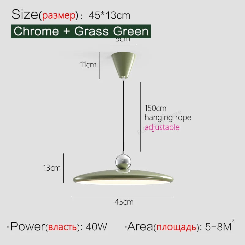 Lustre de restaurant style crème ovni - Élégance moderniste
