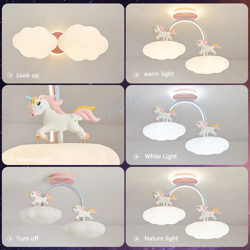 Plafonnier Licorne Nuage Princesse : Spectre Complet