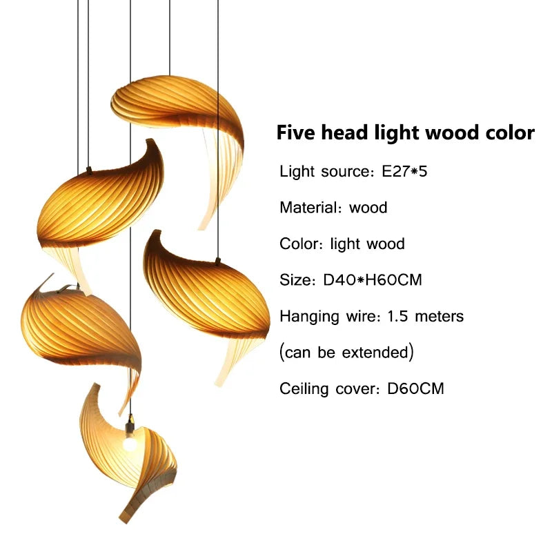 Suspension nordique en bois naturel