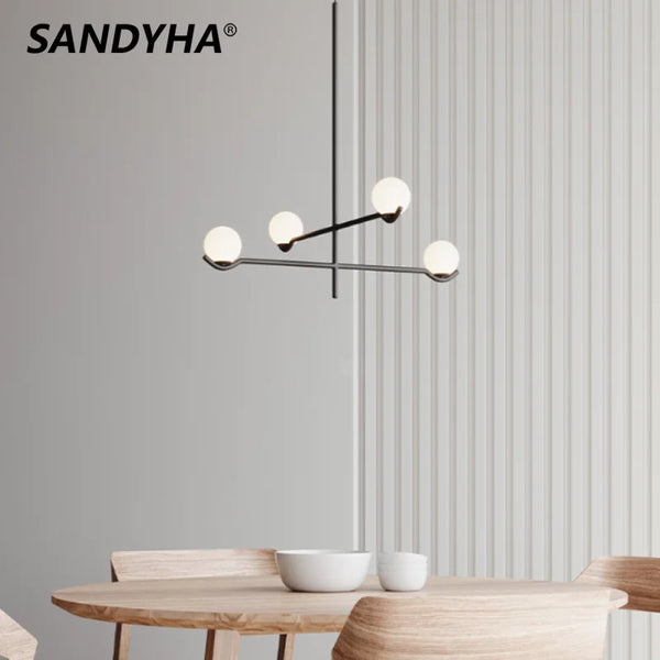 Lustre minimaliste boule de verre Luces à LED pour un éclairage élégant et moderne dans votre intérieur