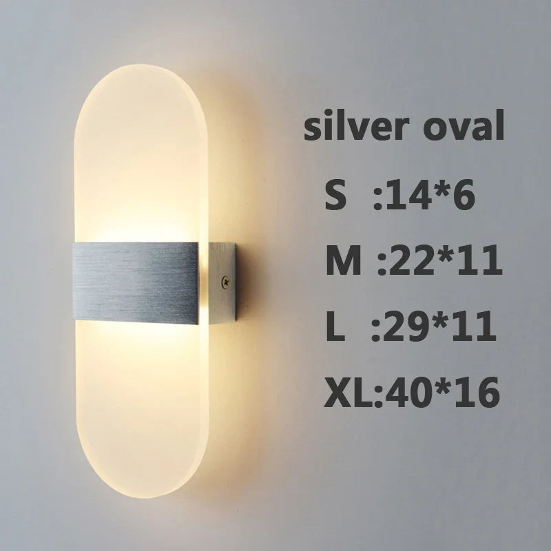 Applique Murale LED Design pour Chambre avec Effet Acrylique Elliptique