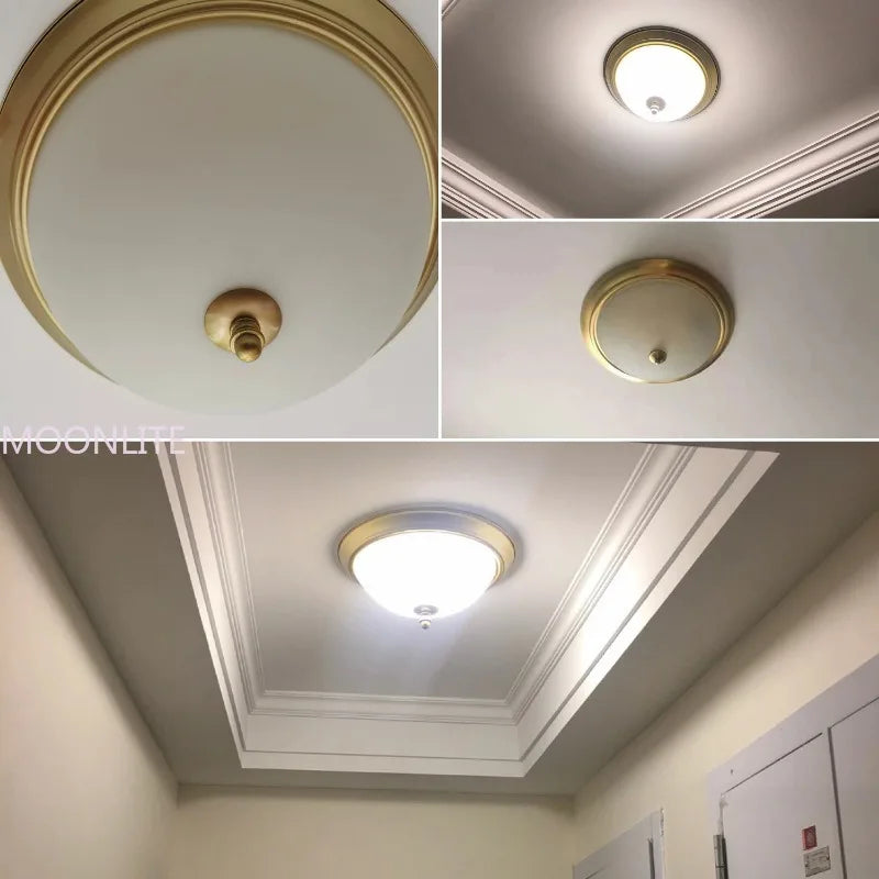 Plafonnier LUMIÈRE D'AMBIANCE LED rond or/noir/Bronze pour couloir salon cuisine