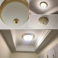 Plafonnier LUMIÈRE D'AMBIANCE LED rond or/noir/Bronze pour couloir salon cuisine