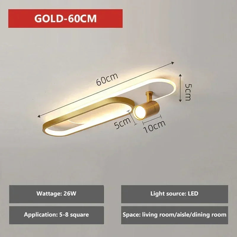 Plafonnier LED moderne avec projecteur pour décoration intérieure