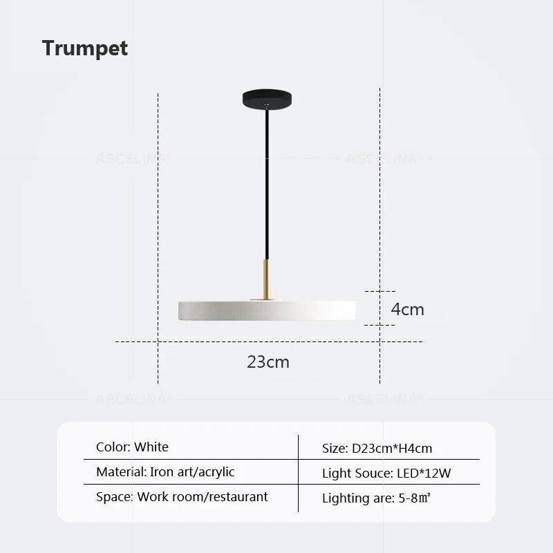 Suspension LED Nordic Style 23-40cm