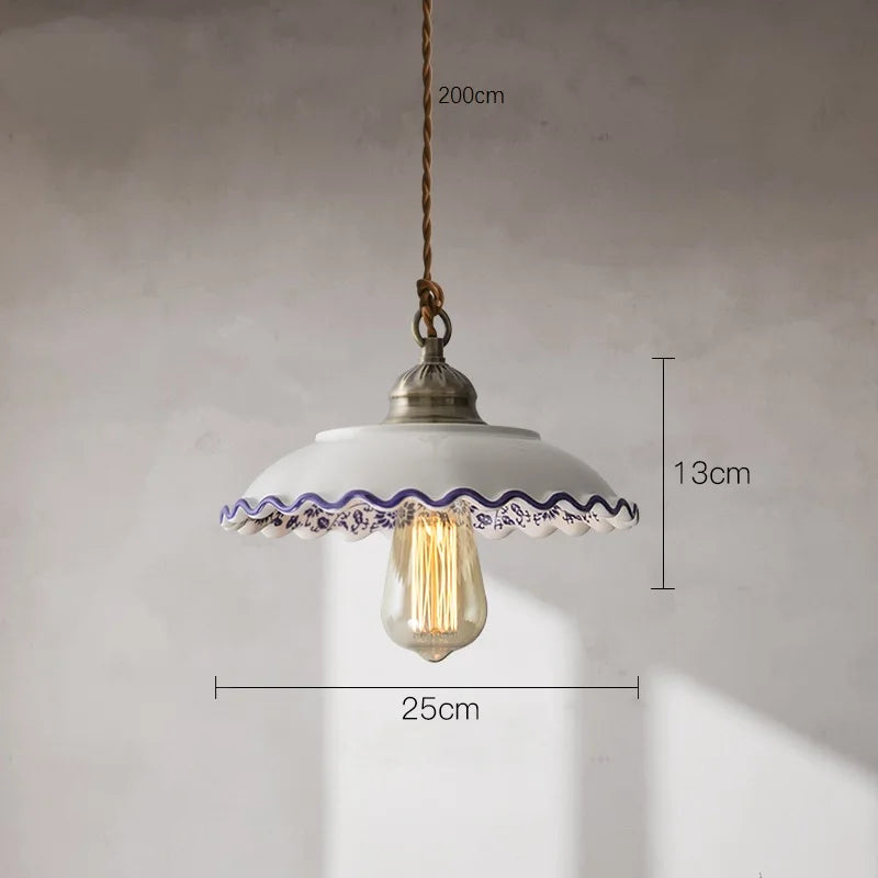Suspension Fleur Vintage Style Loft en Céramique