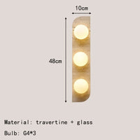 Applique murale en pierre naturelle et verre - Ampoule G4