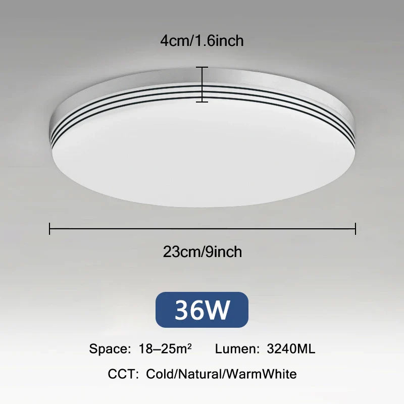 Plafonnier LED Ultra Mince - Forme Ronde & Carrée