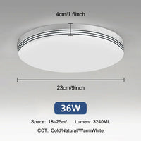 Plafonnier LED Ultra Mince - Forme Ronde & Carrée