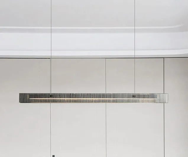 Lustre de luxe en acier inoxydable et cristal: Élégance Minimale