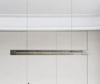 Lustre de luxe en acier inoxydable et cristal: Élégance Minimale