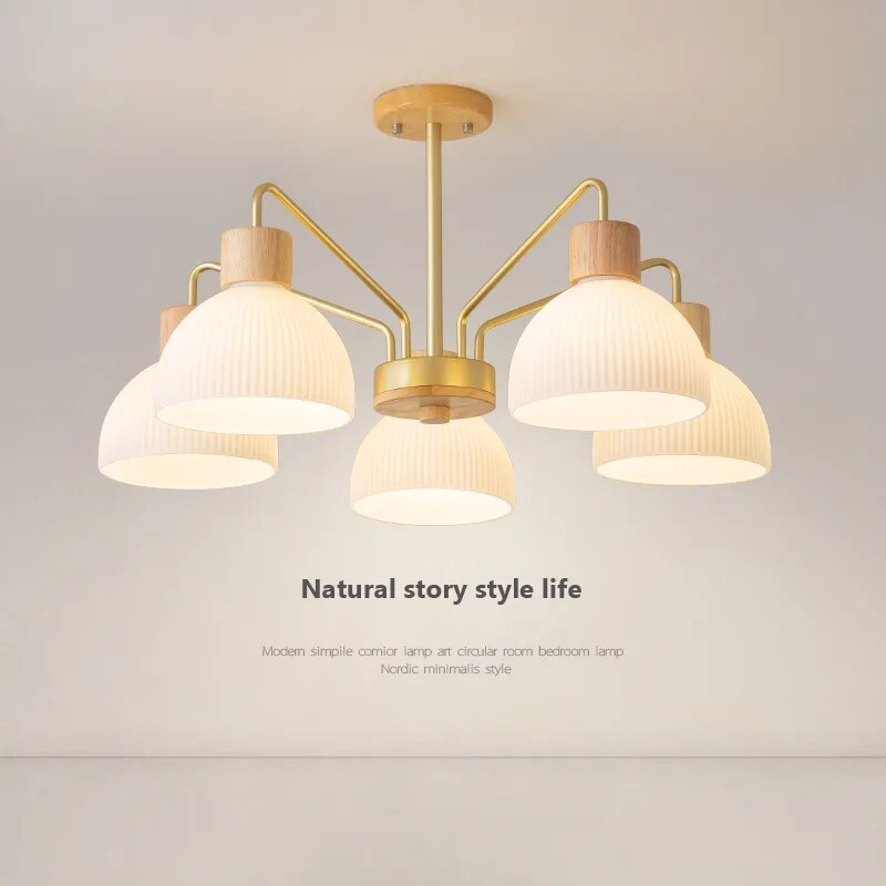 Lustre nordique en bois - Style japonais