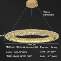 Lustre de luxe en cristal LED pour l'hôtellerie et la restauration
