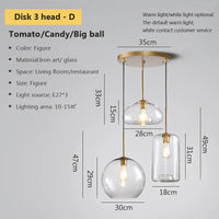 Lustre LED en verre industriel