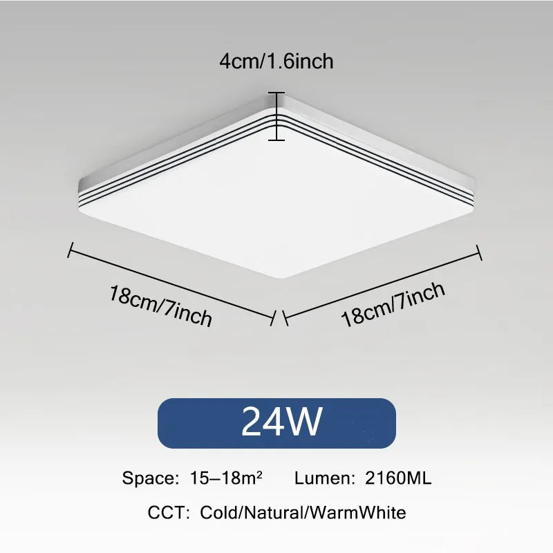 Plafonnier LED Ultra Mince - Forme Ronde & Carrée