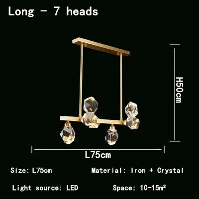 Lustre Nordique LED en Cristal pour Décoration Intérieure - Élégance Scandinave