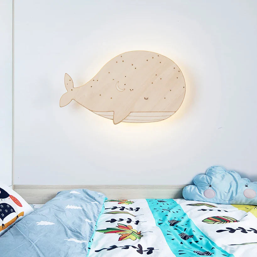 Applique murale LED "WhaleWood" pour enfants