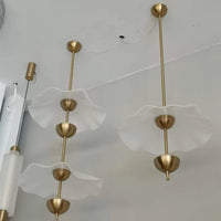 Lampe Suspension Feuille de Lotus en Métal Doré - Luminaires Art Déco