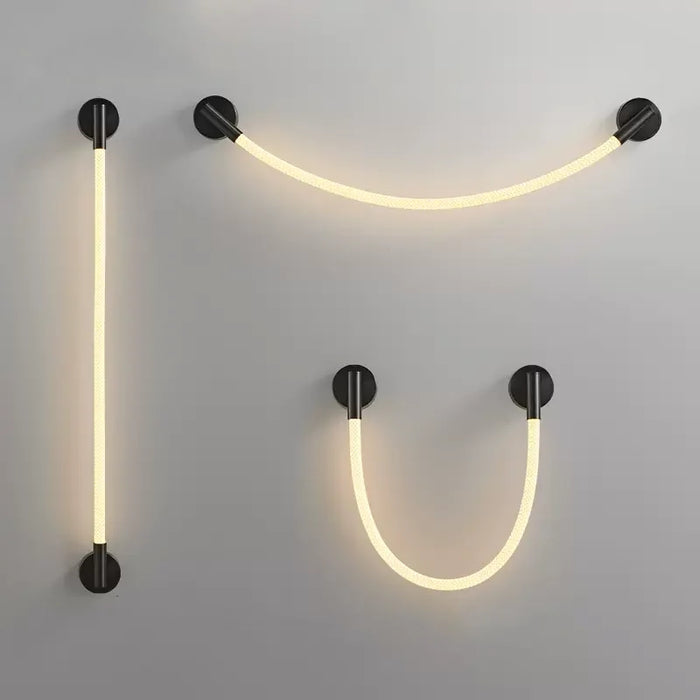 Applique Murale LED Minimaliste en Fibre Tissée Silicone Souple
