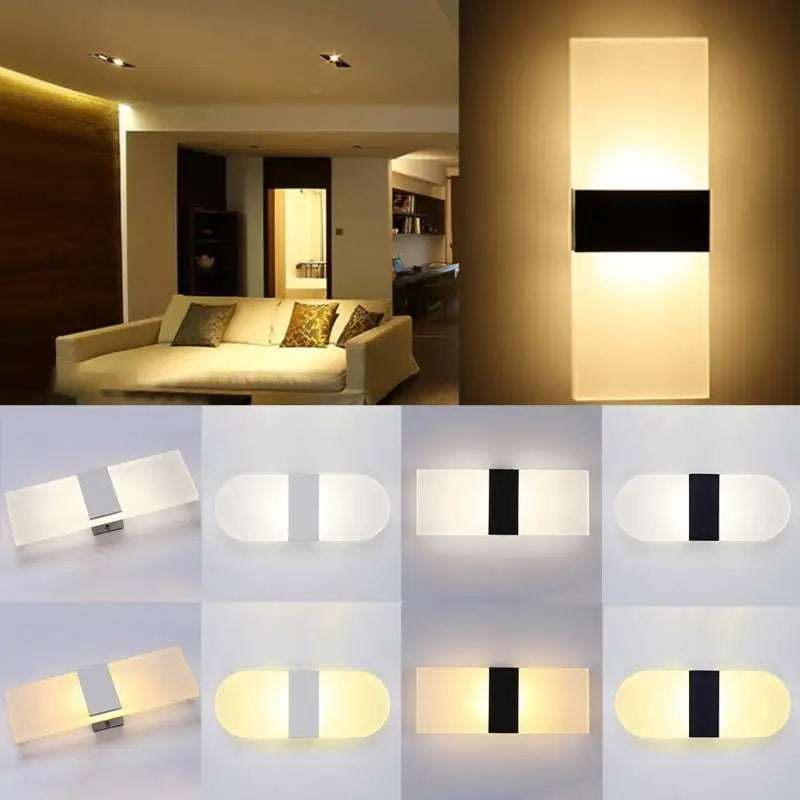 Applique Murale LED Design pour Chambre avec Effet Acrylique Elliptique