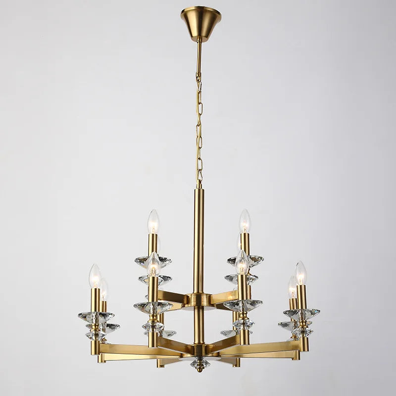 Lustre en cristal de style industriel européen rétro en fer