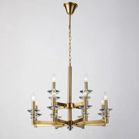 Lustre en cristal de style industriel européen rétro en fer