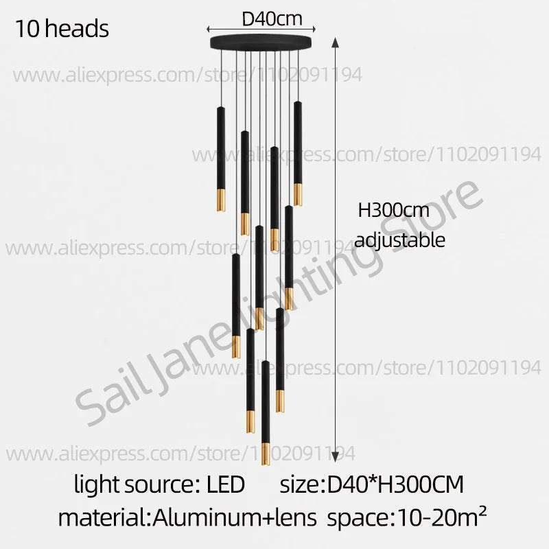 Lustre LED Tubulaire Premium pour Éclairage Intérieur de Restaurant