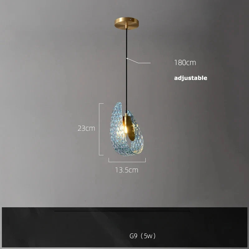Lampes suspendues design en verre bleu pour couloir, Bar et chambre - Suspension Luminaire Moderne