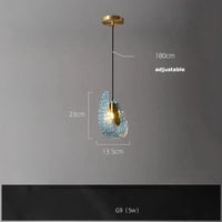 Lampes suspendues design en verre bleu pour couloir, Bar et chambre - Suspension Luminaire Moderne