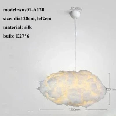 Lustre moderne LED en forme de nuage flottant pour restaurants chic