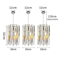 Plafonnier de luxe en cristal 20cm - Lumière ronde Or Chrome LED pour décoration intérieure