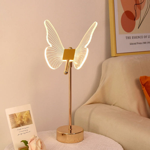 Lampe à poser vintage en métal doré Anila LED