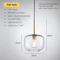 Lustre LED en verre industriel