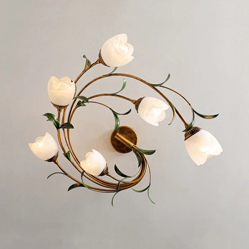 Plafonnier LED Fleurs en Verre Nordique "Viridiplantae"