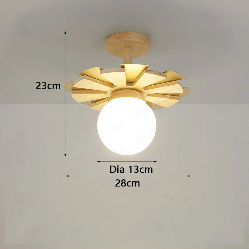 Applique murale suspendue nordique en bois avec bras oscillant LED