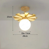 Applique murale suspendue nordique en bois avec bras oscillant LED