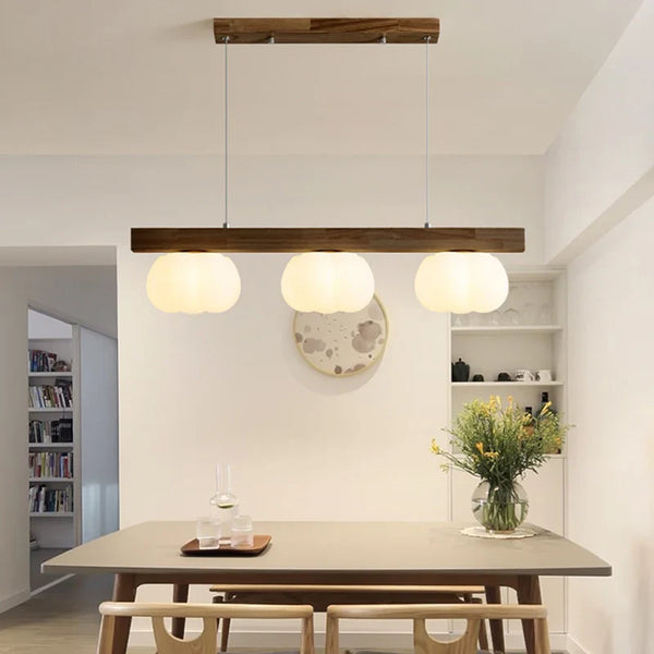 Lustre en bois naturel - Style coton
