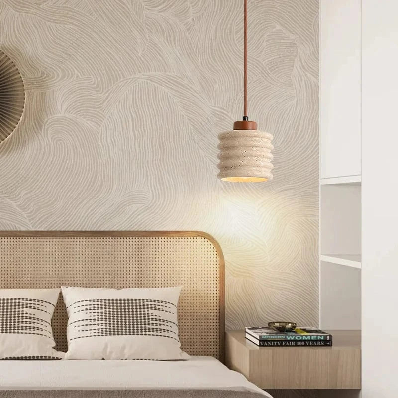 Suspension LED en pierre naturelle vintage
