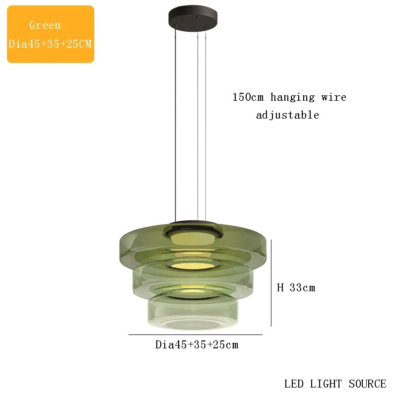 Lustre en verre italien minimaliste