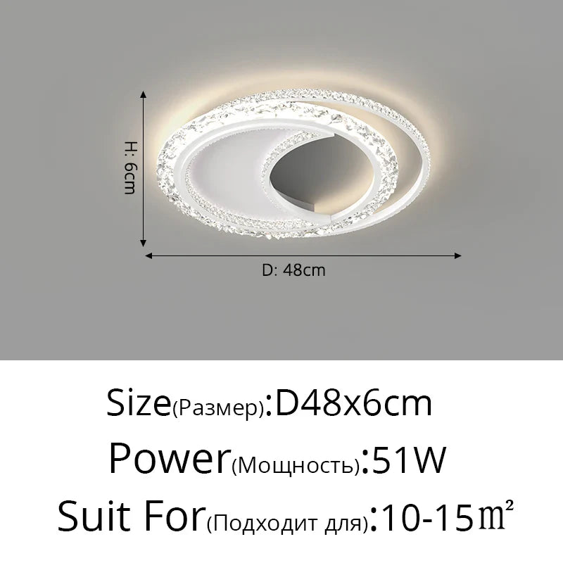 Lustre nordique minimaliste en acrylique LED or moderne - Édition Prestige