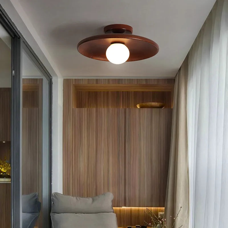 Plafonnier LED Nordique en Bois