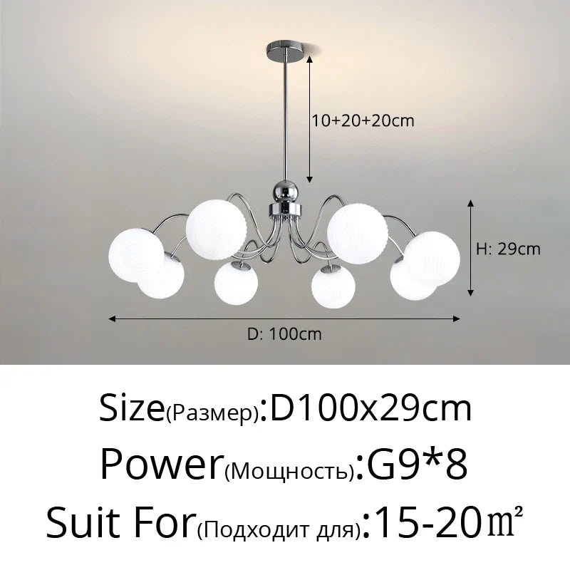 Lustre LED Qiyimei Artglass - Éclairage Intérieur Décoratif de Qualité