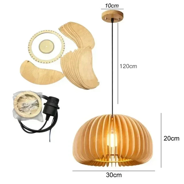 Lustre en bambou de style chinois, tissé à la main