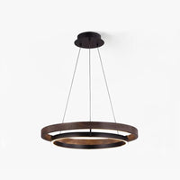 Lustre Nordique Bois Antique - Éclairage en Anneau