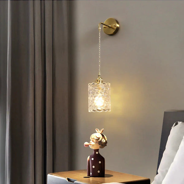 Applique murale nordique en laiton avec miroir en cristal nordique
