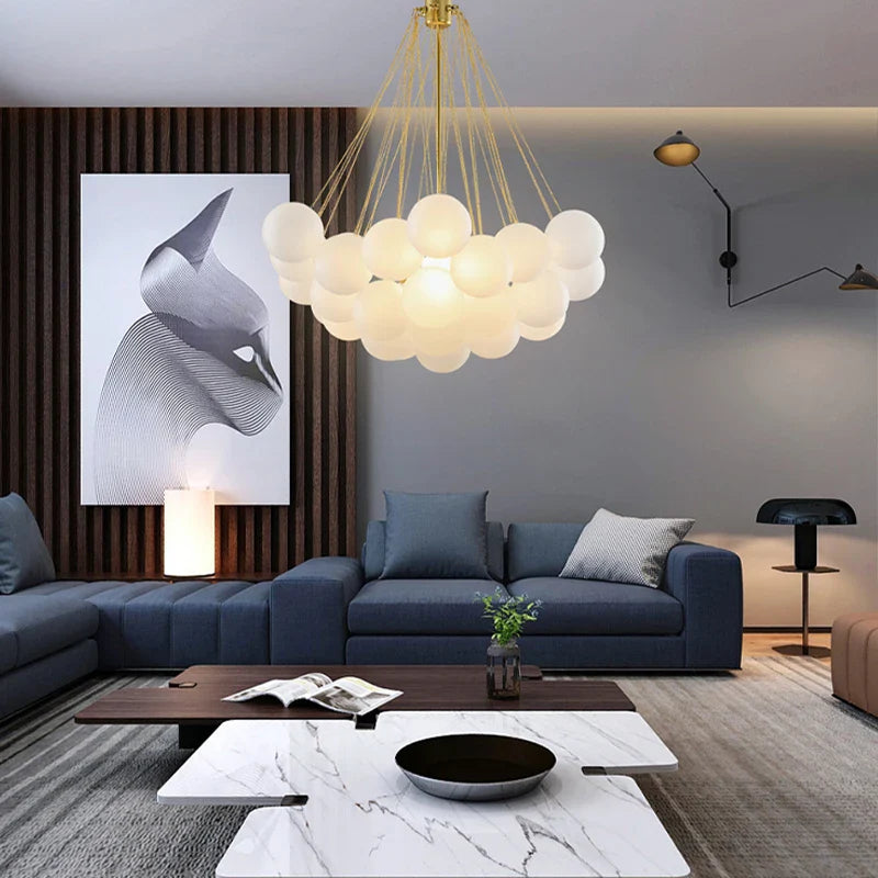 Lustre Boule de Verre Moderne LED Suspension Nordique Suspendu - Édition Lumière Design