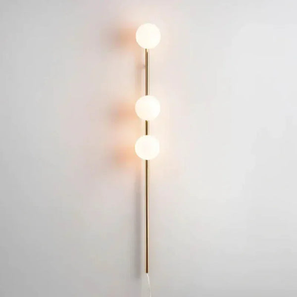 Applique murale LED longue en verre rond avec prise de câble